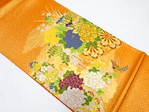 花車模様織り出し袋帯